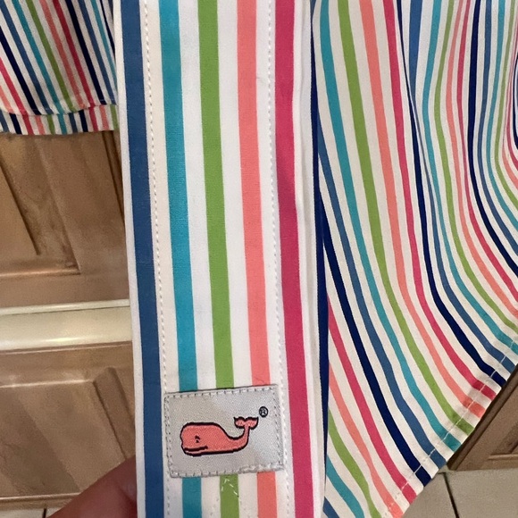 VINYARD VINES STRIPED BUTTON DOWN COTTON SHIRT MEN’S SZ.LARGE - Picture 2 of 3